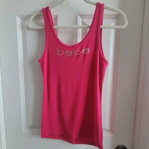 Bebe Rhinestone Logo Tank - Size M